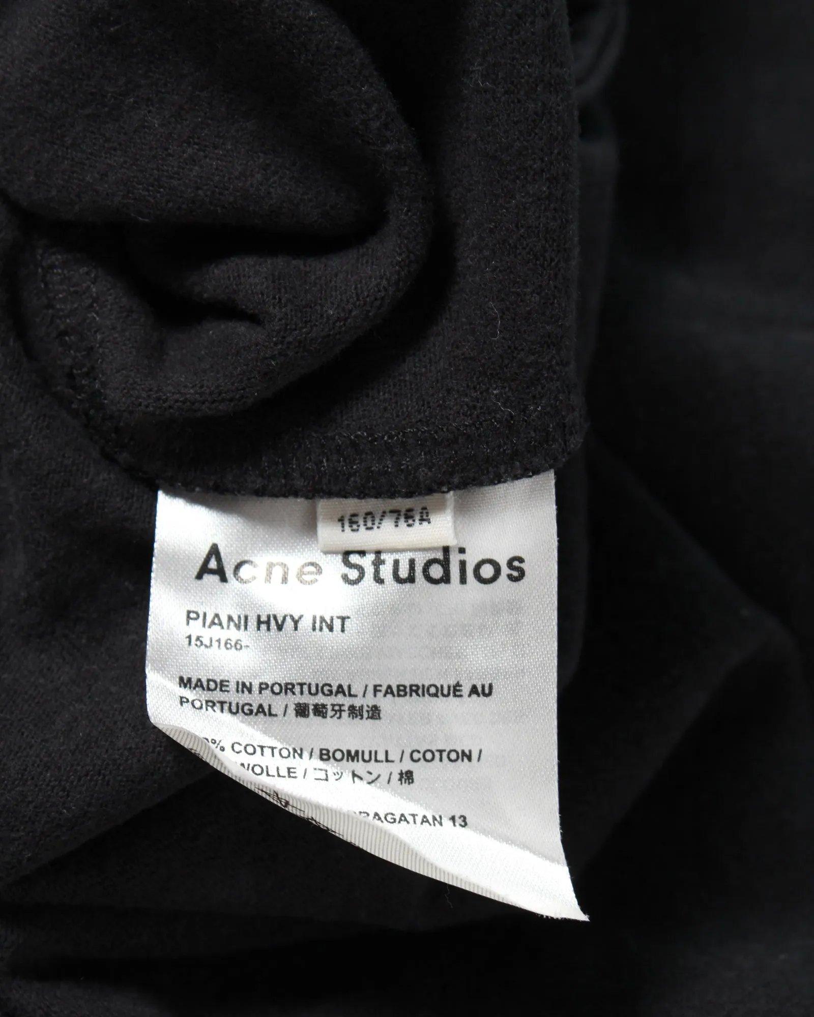 Acne Studios Piani Roundneck T-Shirt in Black Cotton