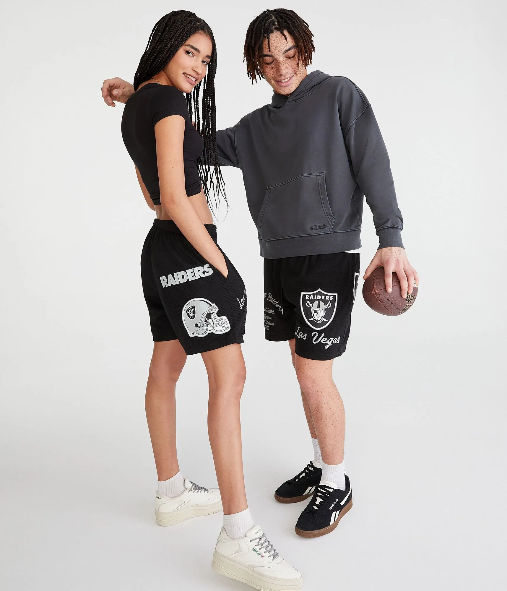Aeropostale Las Vegas Raiders Mesh Shorts 6"
