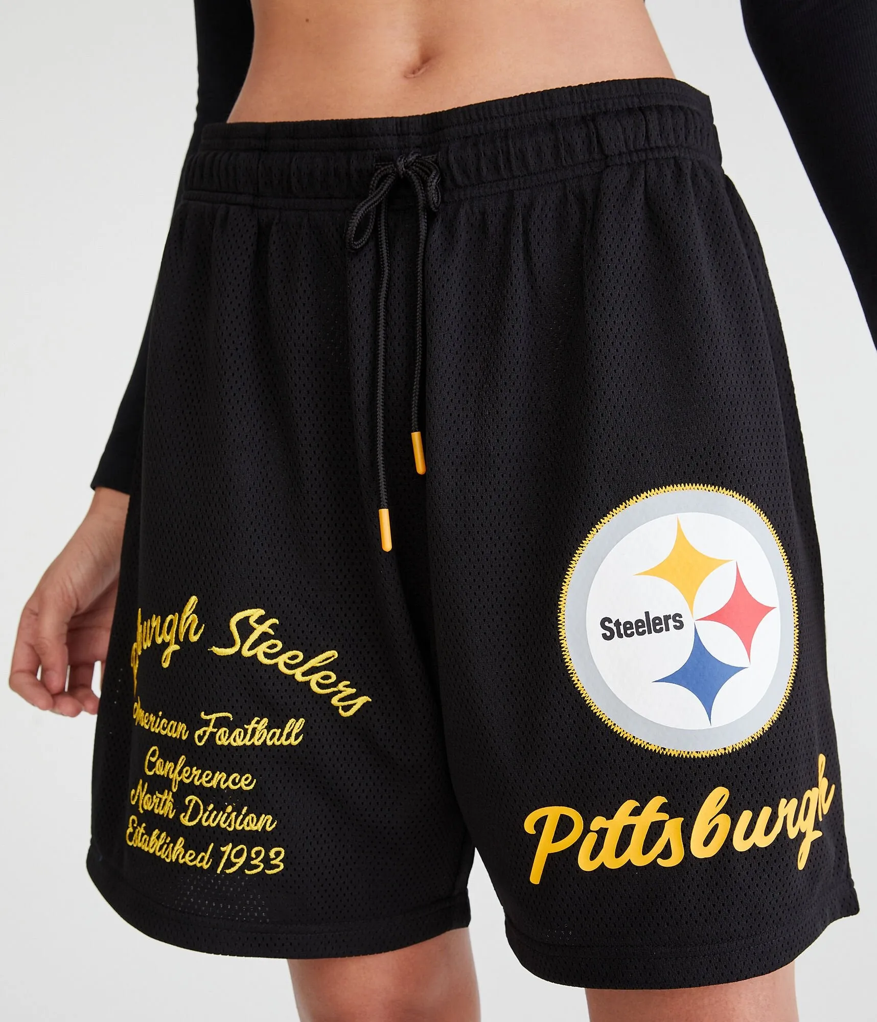 Aeropostale Pittsburgh Steelers Mesh Shorts 6"