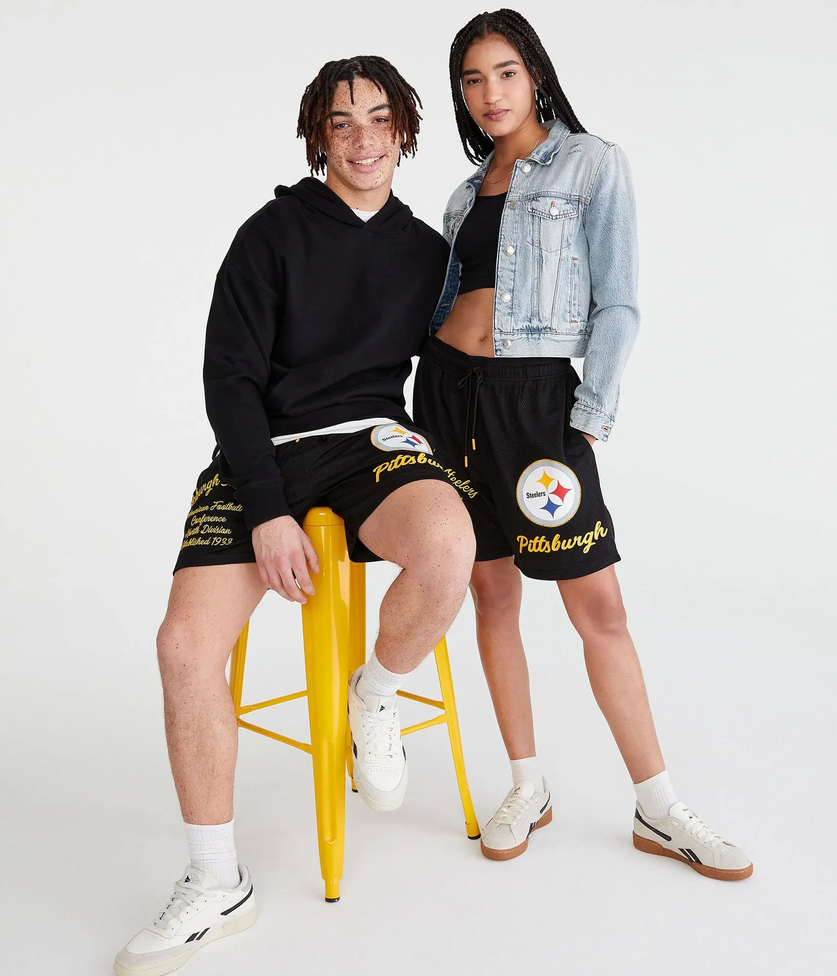 Aeropostale Pittsburgh Steelers Mesh Shorts 6"