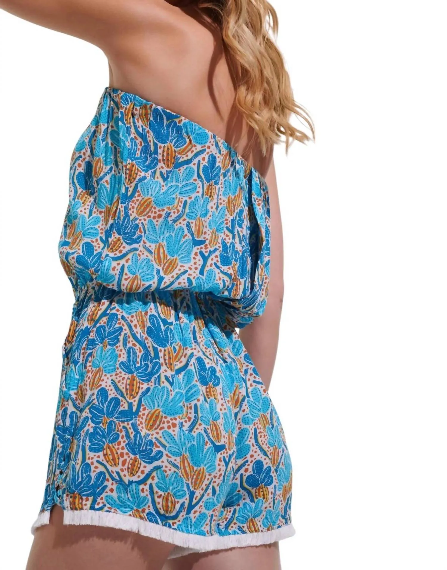 Ambra Short Jumpsuit In Blue Kaktus
