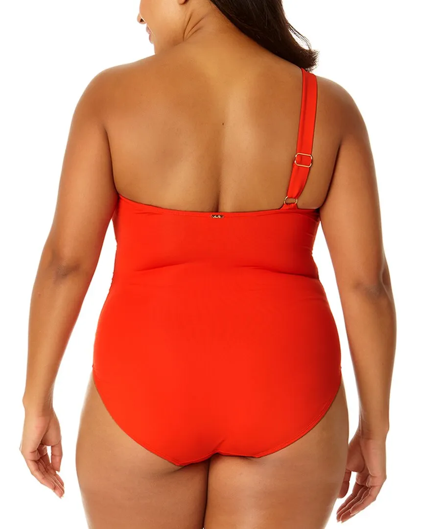 Anne Cole Ring Strap Asymmetric One-Piece