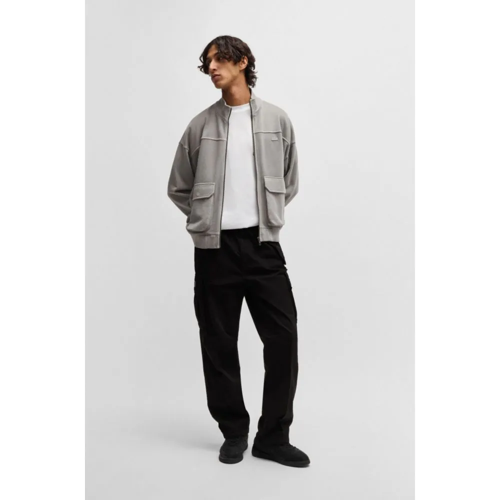 Baggy-fit cargo trousers in ripstop cotton