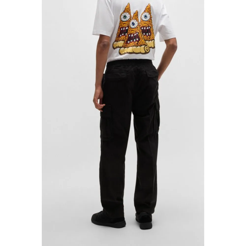 Baggy-fit cargo trousers in ripstop cotton