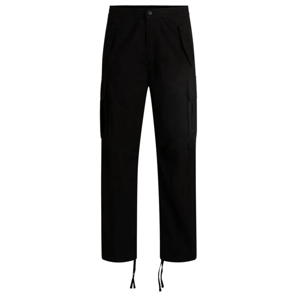Baggy-fit cargo trousers in ripstop cotton