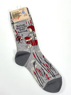 Blue Q Women's Crew Sock Being Normal Was Boring