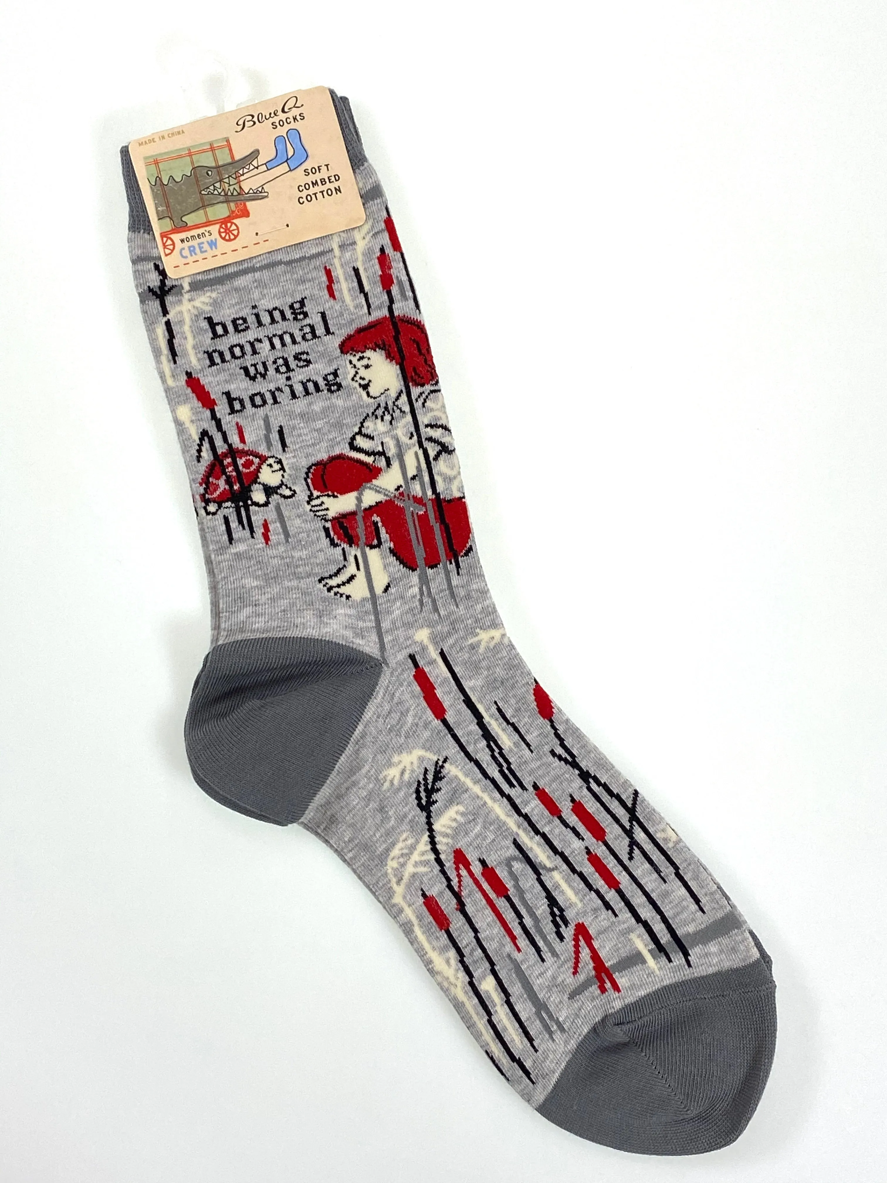 Blue Q Women's Crew Sock Being Normal Was Boring