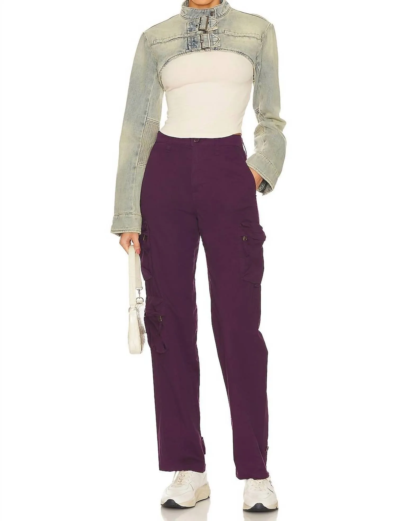 Bobbie Utility Pant In Washed Aubergine