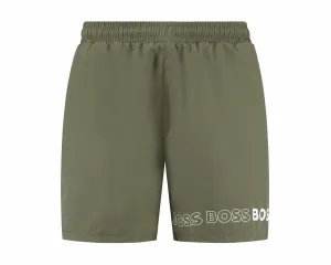BOSS Men's Standard Vertical Logo Swim Trunk, Kale Green