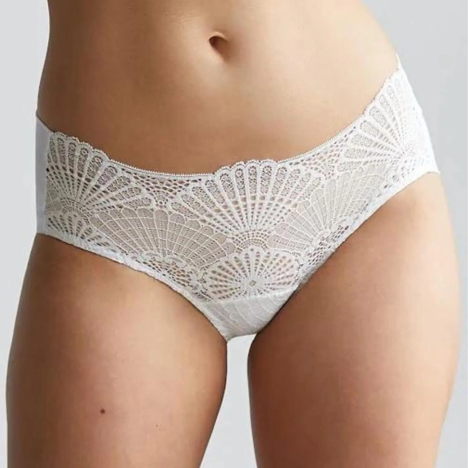 Butter   Lace Hipster Panty In White