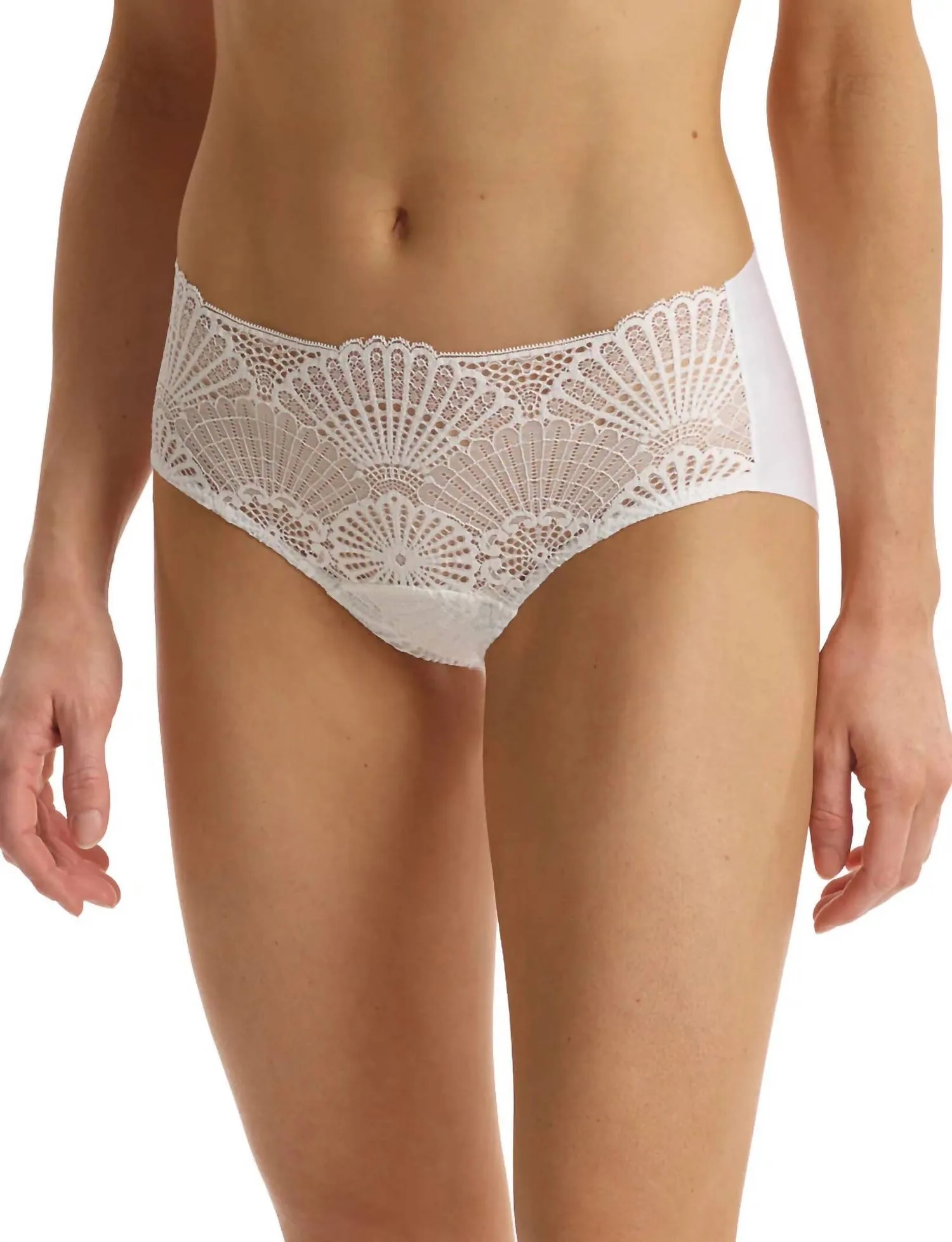 Butter   Lace Hipster Panty In White