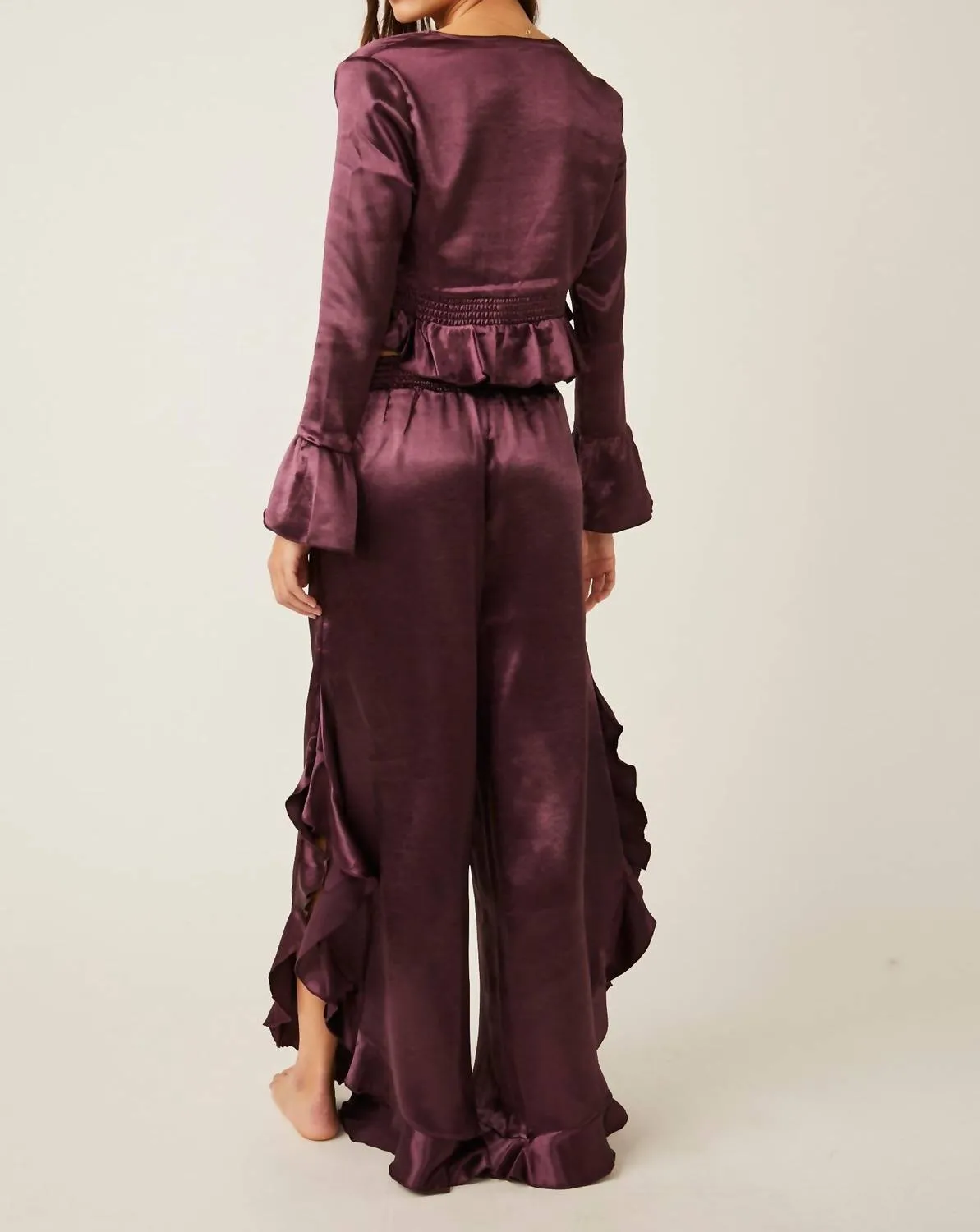 Chasing Love Sleep Pj Set In Precious Wine