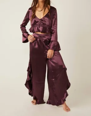 Chasing Love Sleep Pj Set In Precious Wine
