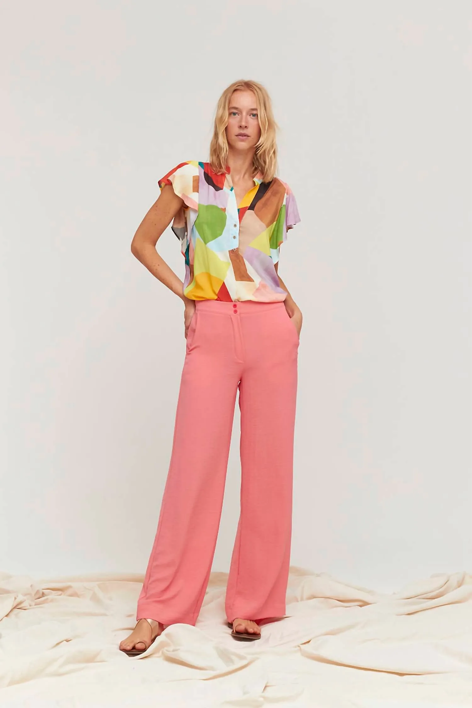 Coral Flowy Pant