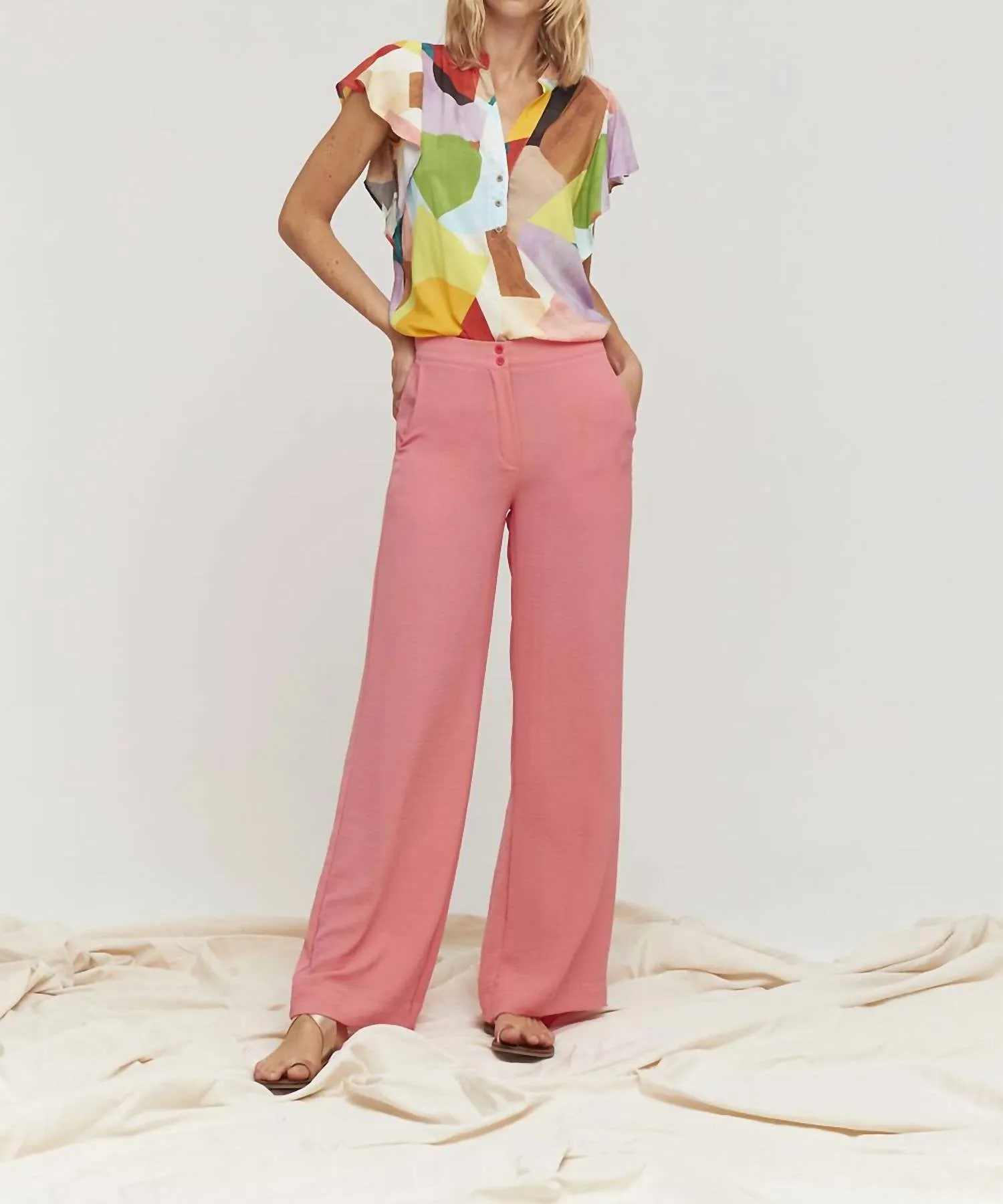 Coral Flowy Pant