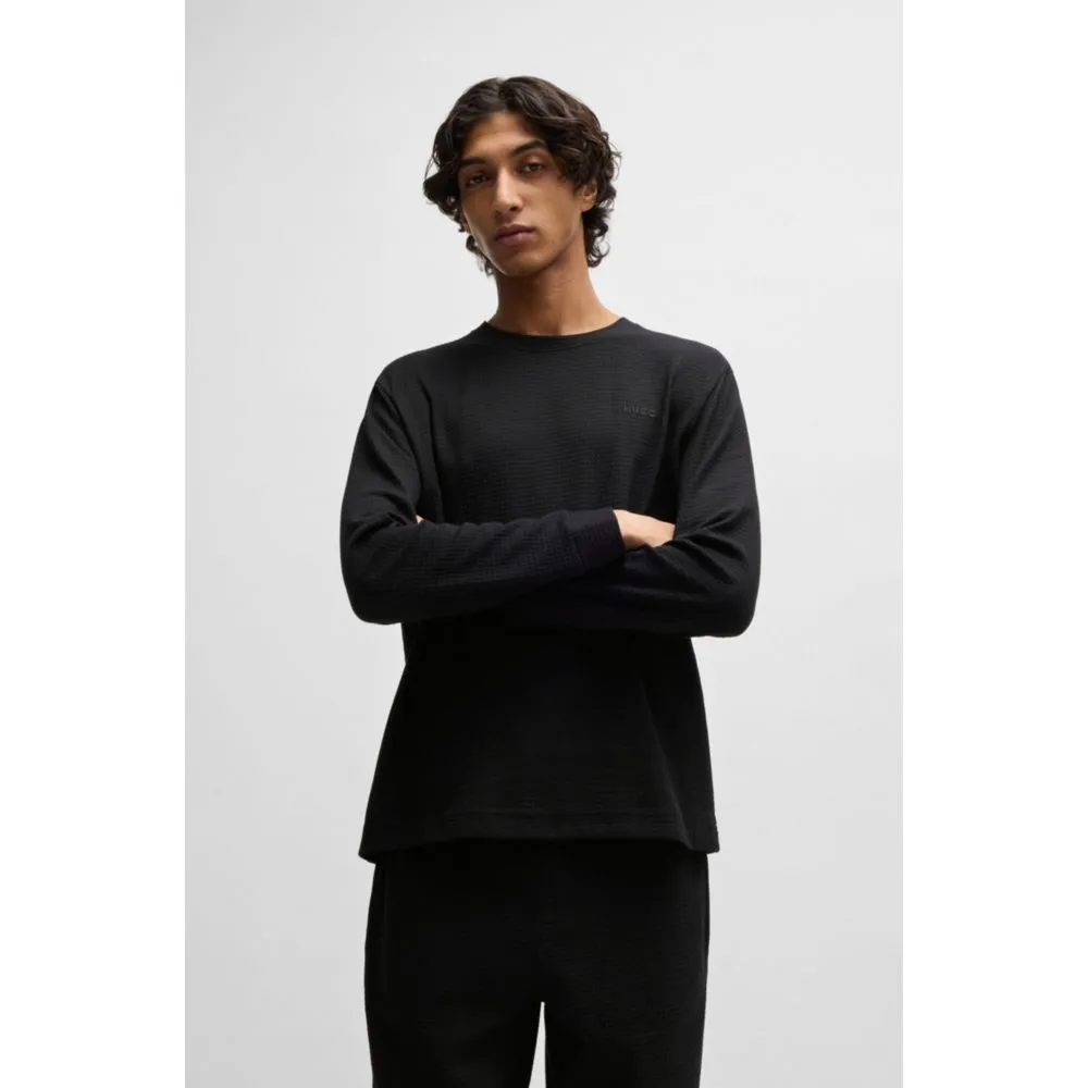 Cotton pajama top with embroidered logo