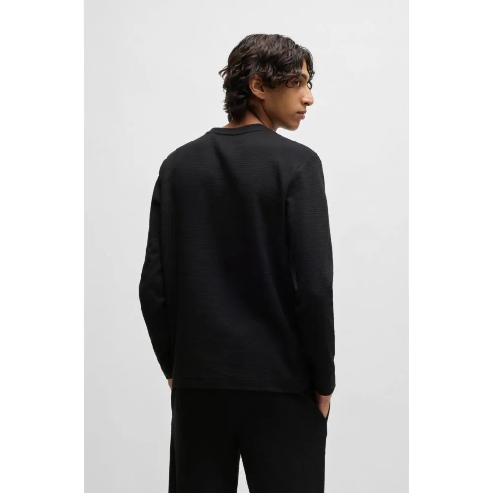 Cotton pajama top with embroidered logo