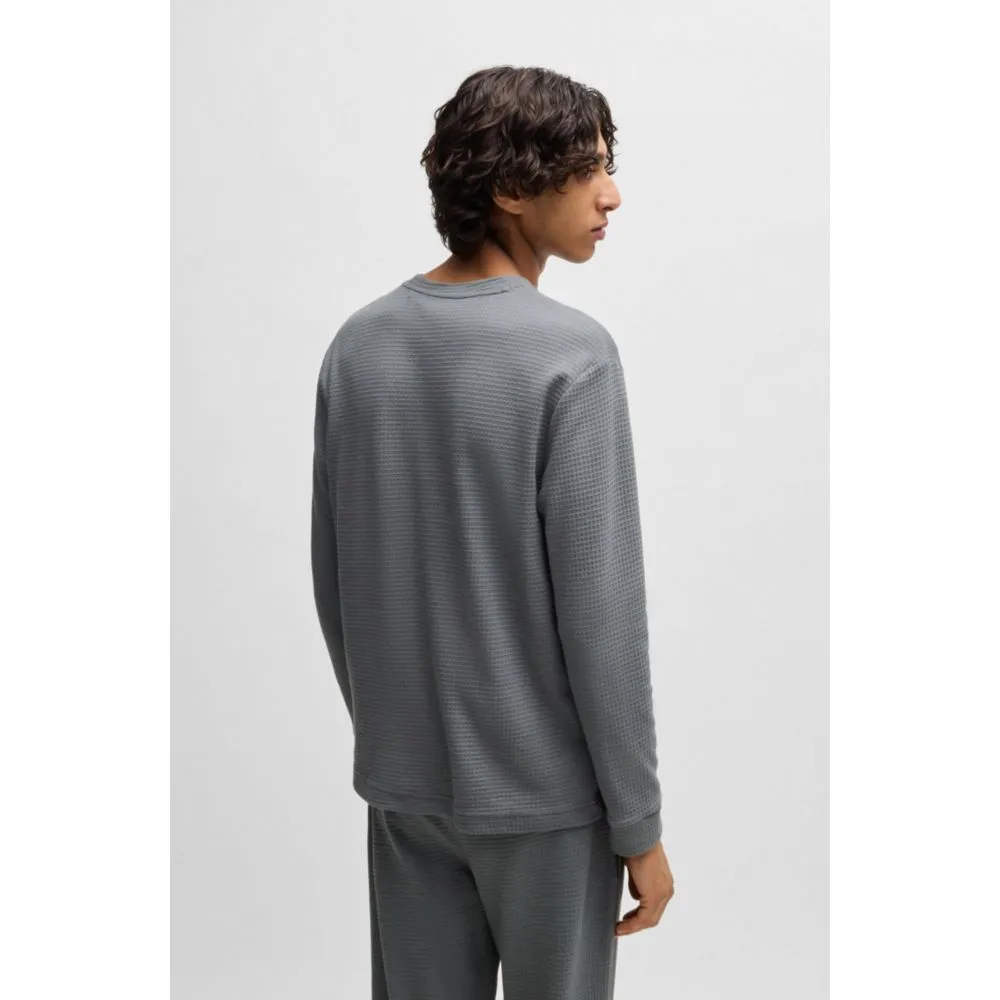 Cotton pajama top with embroidered logo