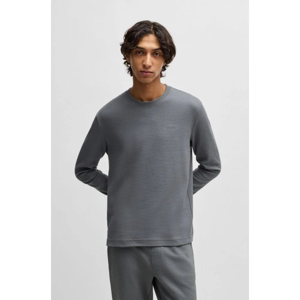 Cotton pajama top with embroidered logo