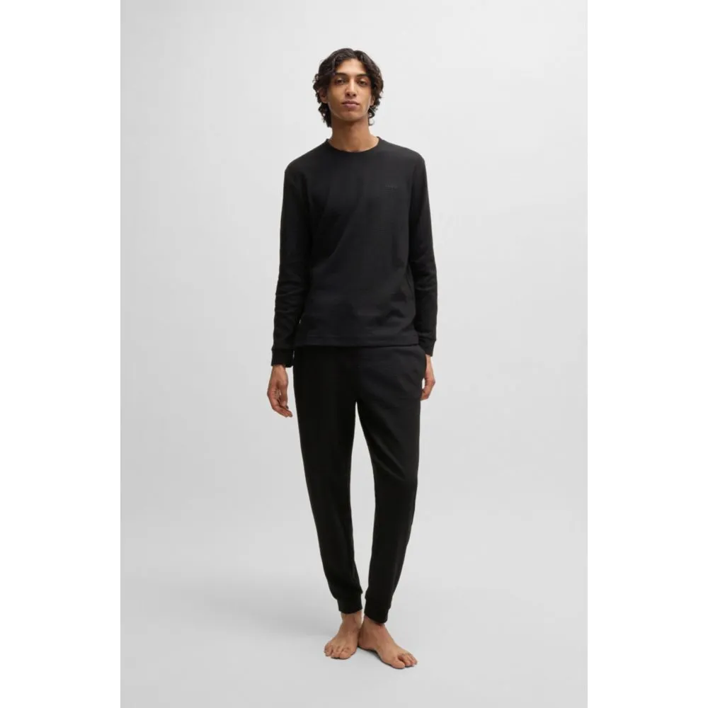 Cotton pajama top with embroidered logo