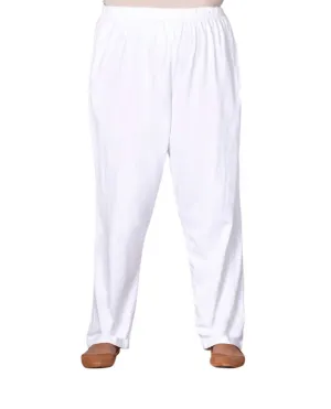 Cotton Relaxed Pants - Plus In White