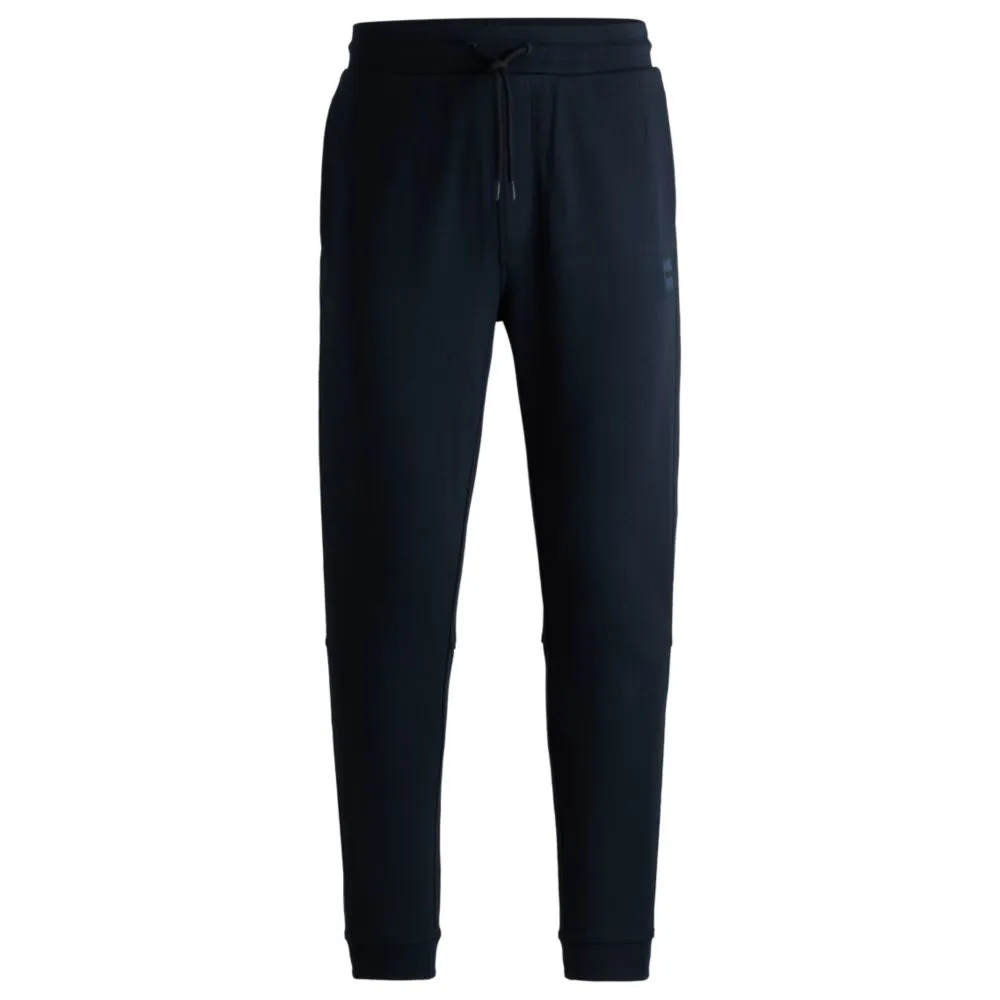 Cotton-terry tracksuit bottoms with logo patch