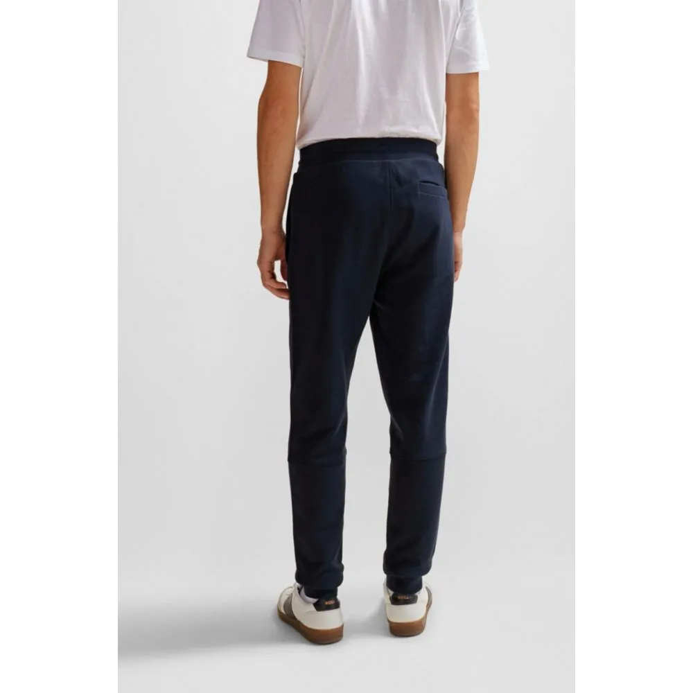 Cotton-terry tracksuit bottoms with logo patch