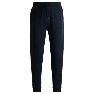 Cotton-terry tracksuit bottoms with logo patch