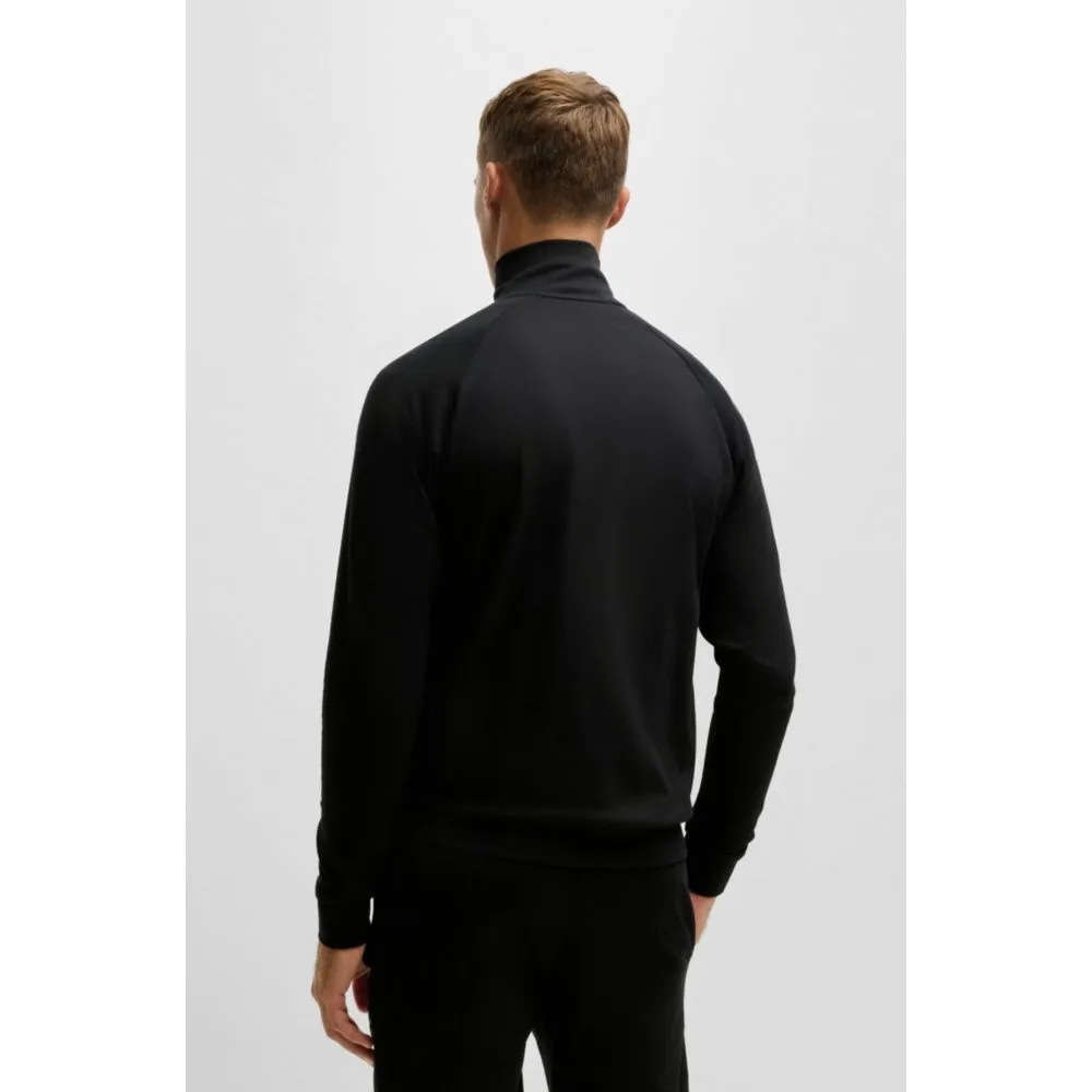 Cotton-terry zip-up jacket with logo print