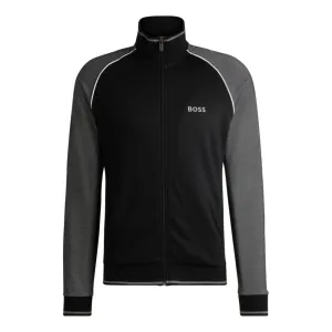 Cotton zip-up jacket with contrast piping