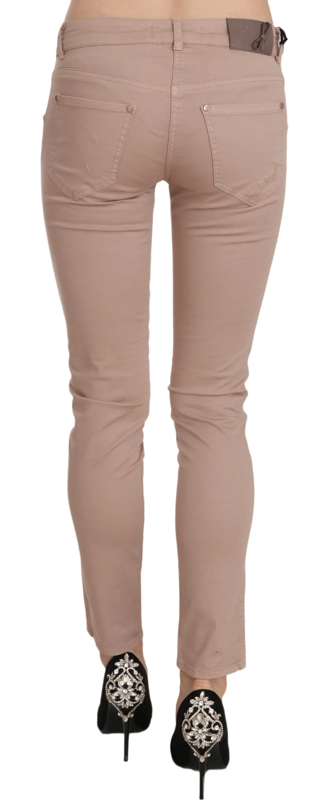 CRISTINAEFFE  Low Waist Slim Fit Skinny Cotton Women's Pants