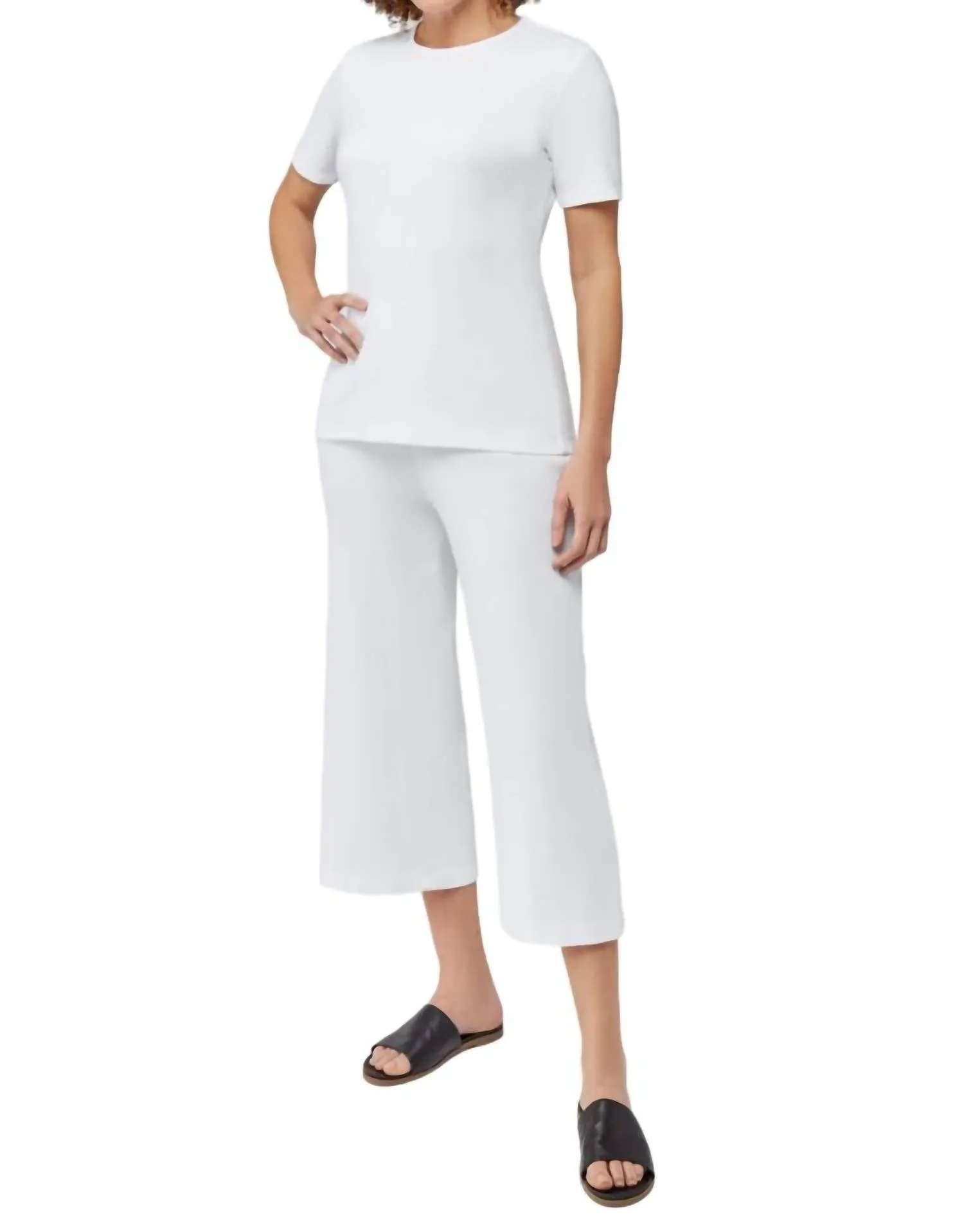 Cropped Full Pant In White