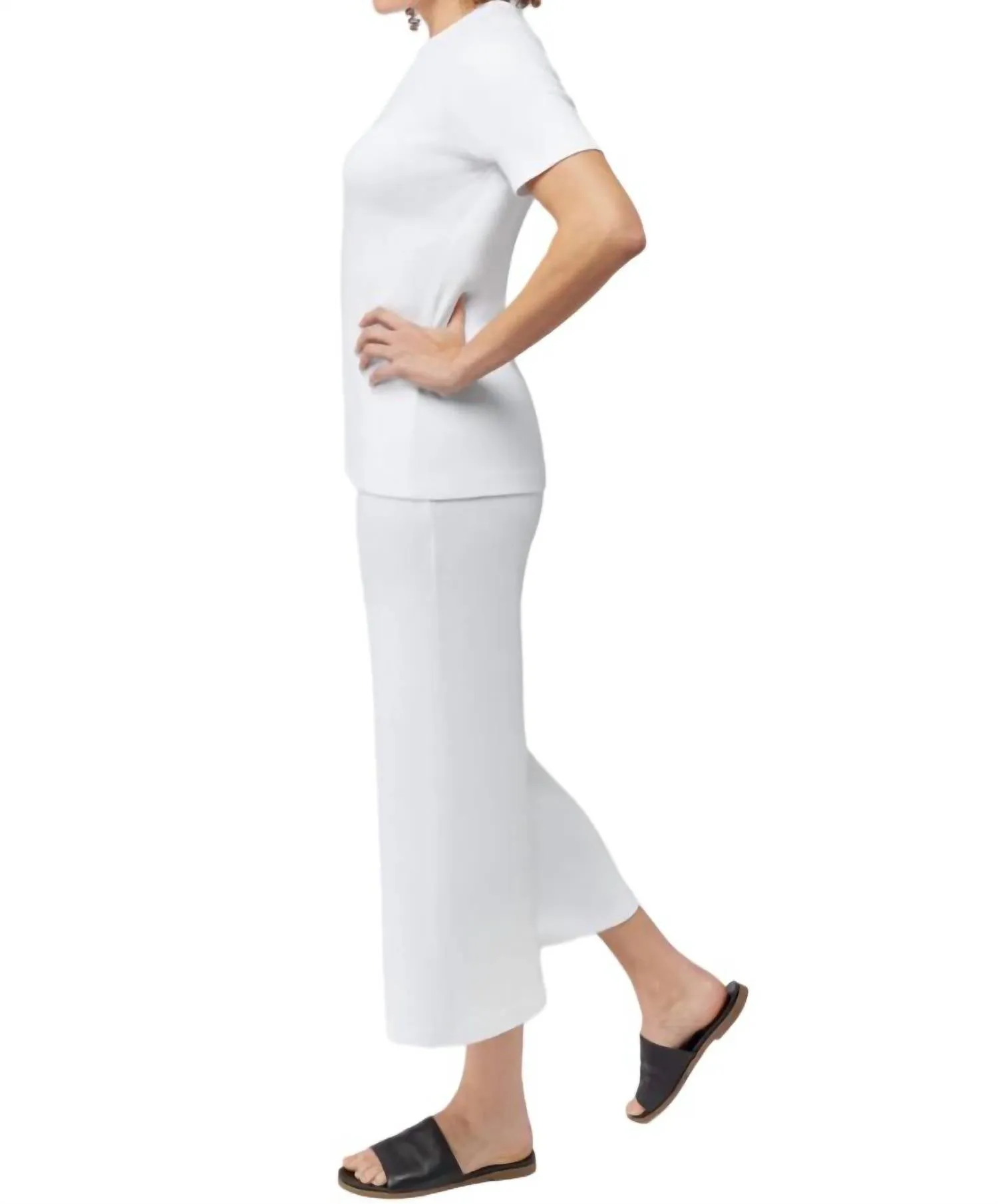 Cropped Full Pant In White