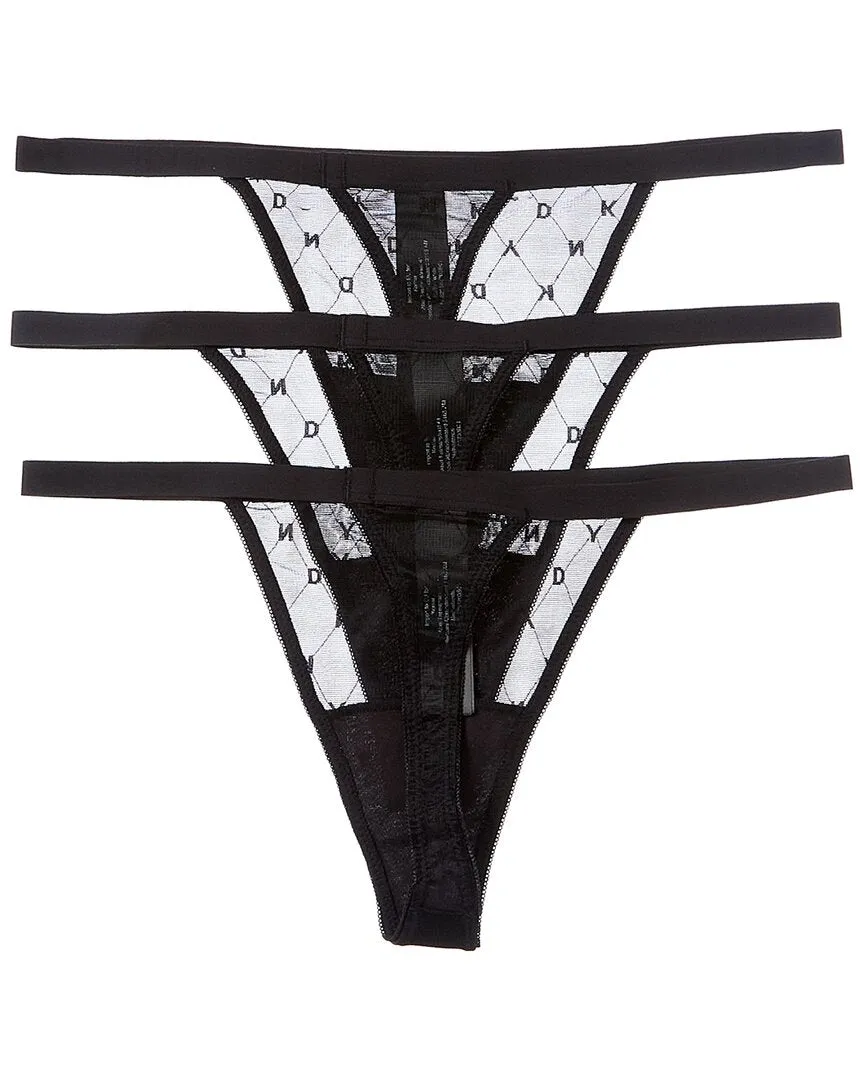 DKNY 3pk Monogram Mesh Thong