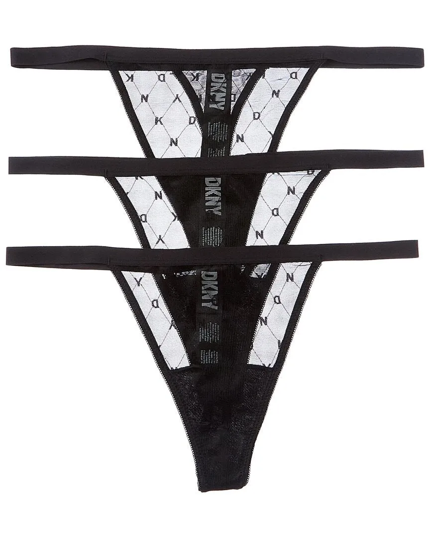 DKNY 3pk Monogram Mesh Thong