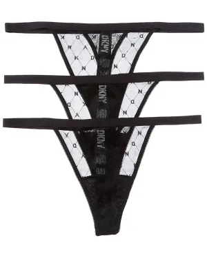 DKNY 3pk Monogram Mesh Thong