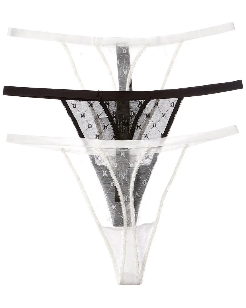 DKNY 3pk Monogram Mesh Thong