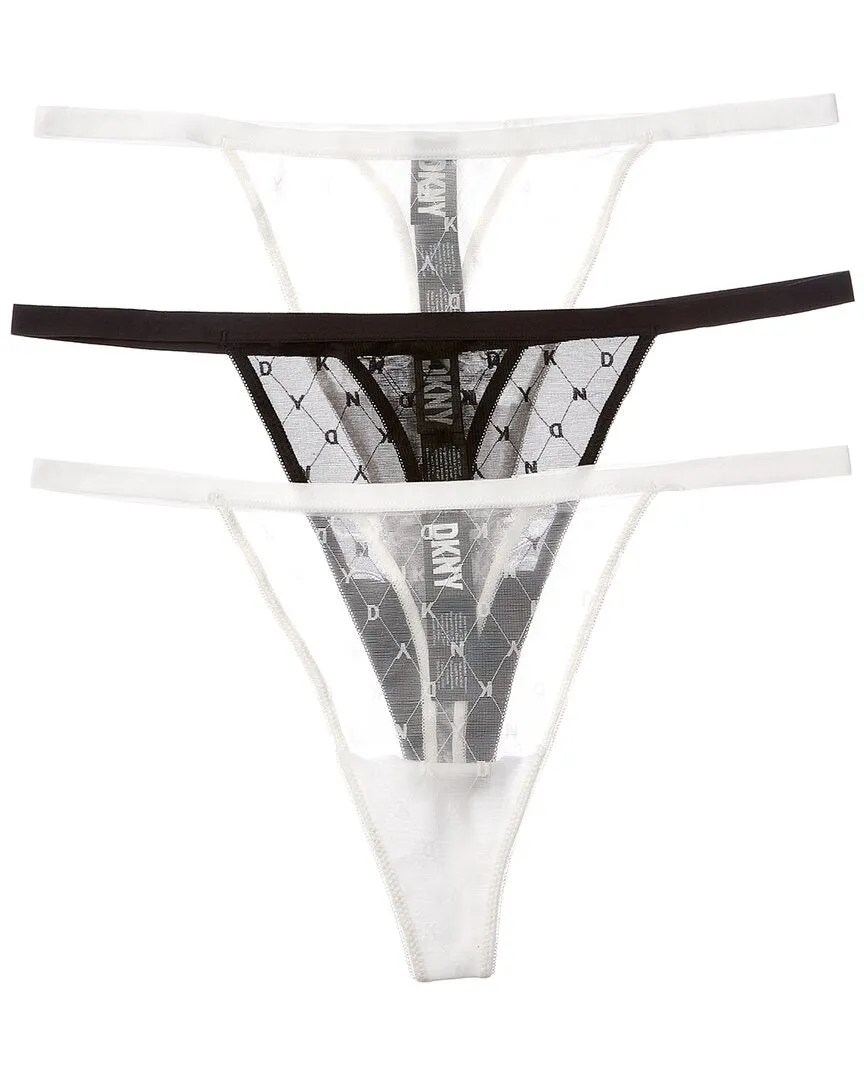 DKNY 3pk Monogram Mesh Thong