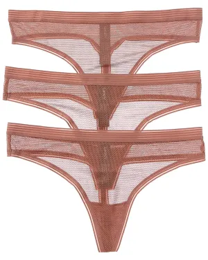 DKNY 3pk Sheer Stripe Thong