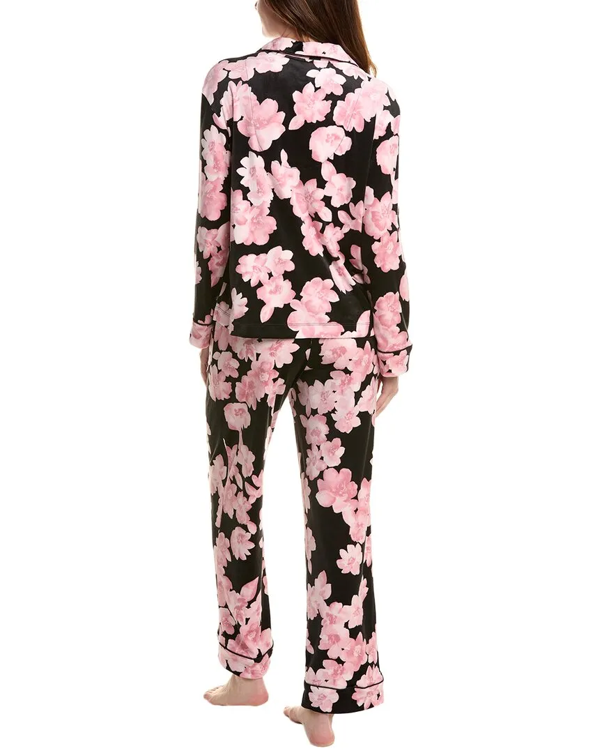 Donna Karan Sleepwear 2pc Velour Pajama Pant Set