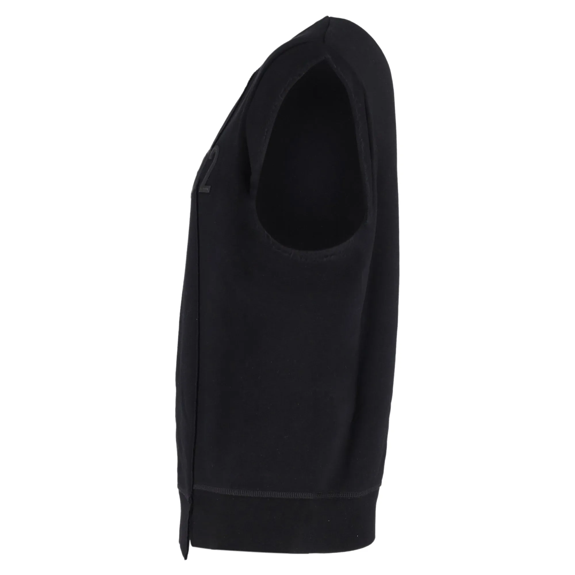 DSquared2 Uneven Short Sleeve Sweatshirt in Black Cotton