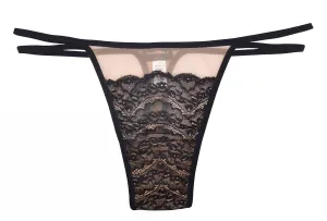 Elise Lowrider Thong In Black / Nude