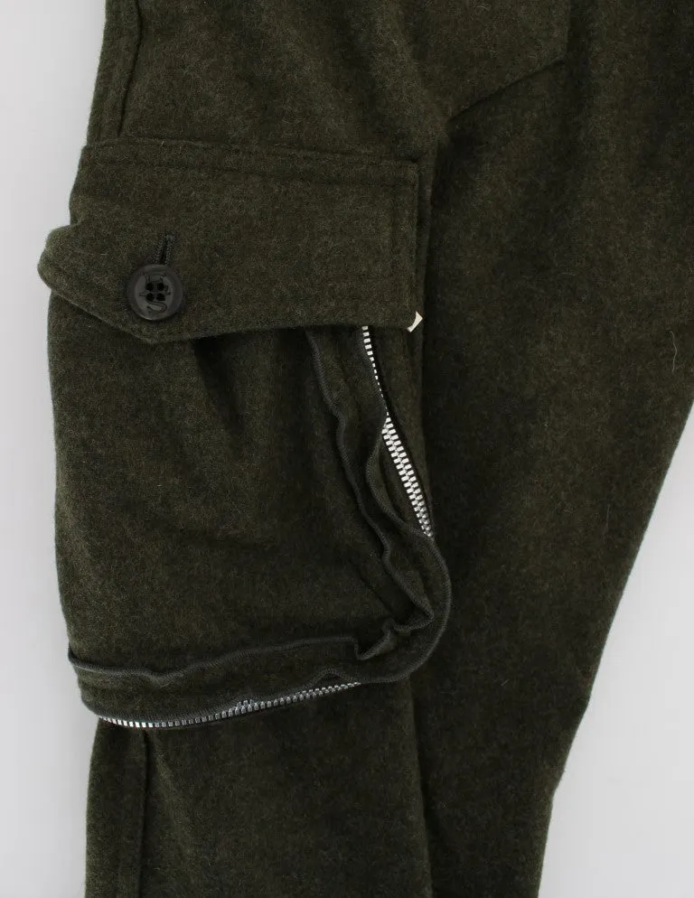 Ermanno Scervino  Wool Blend Loose Fit Cargo Women's Pants
