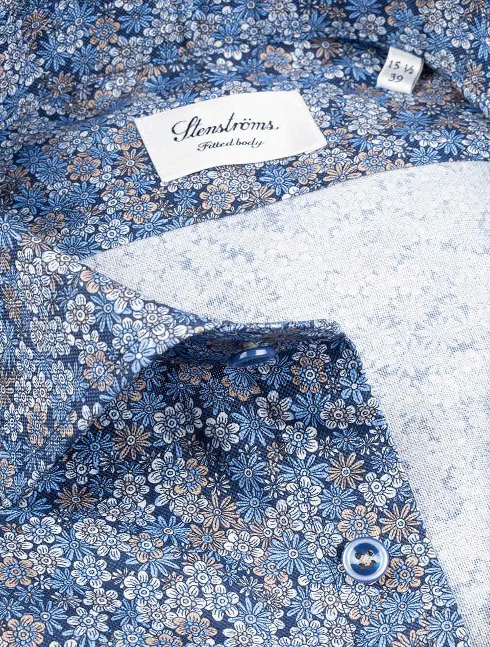 Floral Fitted Shirt Navy