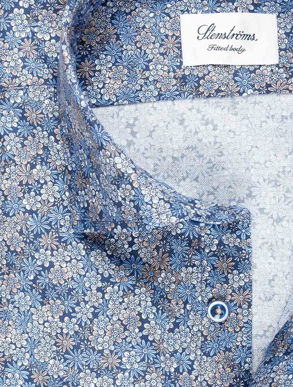 Floral Fitted Shirt Navy