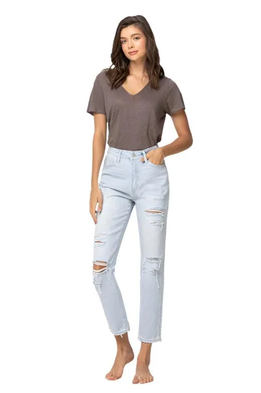 Flying Monkey Vervet SUPER HIGH RISE DISTRESSED CROP STRAIGHT