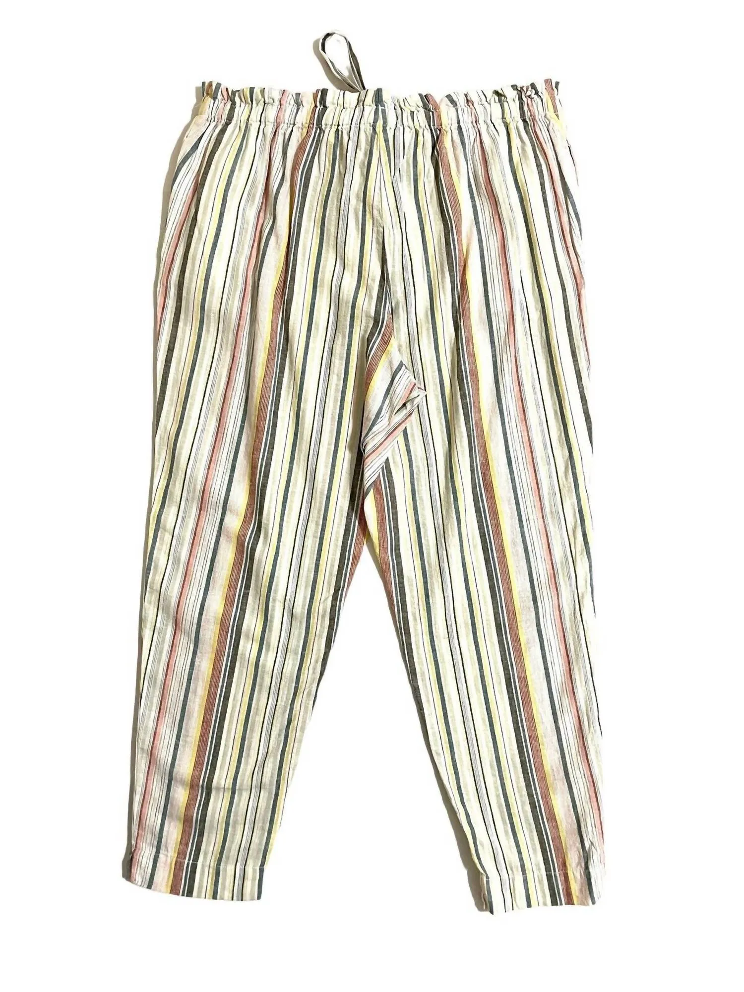 Giavanna Linen Striped Pants In Multicolor