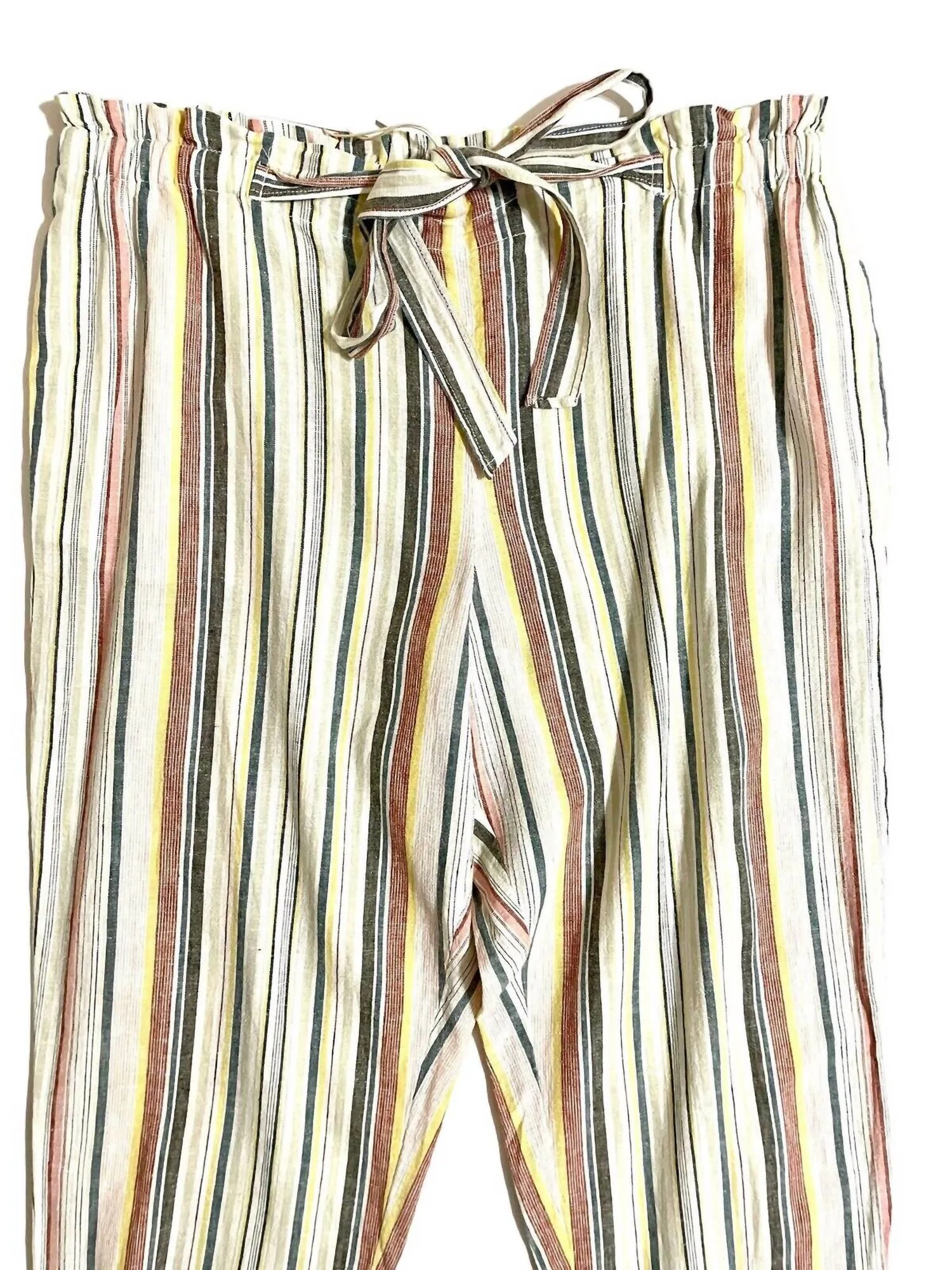 Giavanna Linen Striped Pants In Multicolor