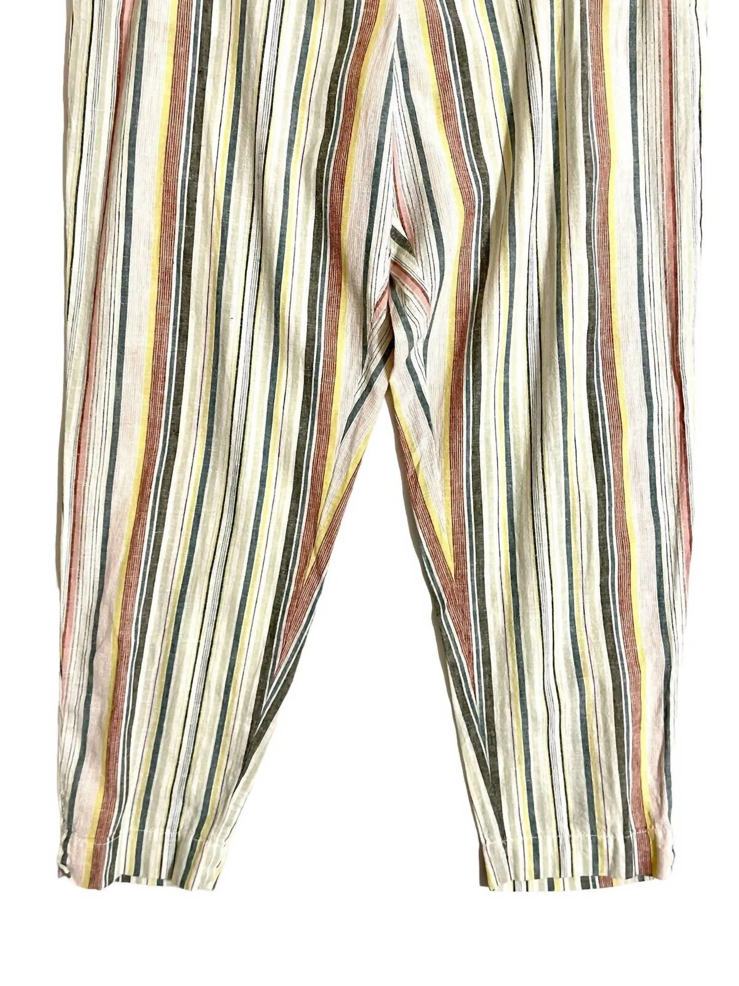 Giavanna Linen Striped Pants In Multicolor