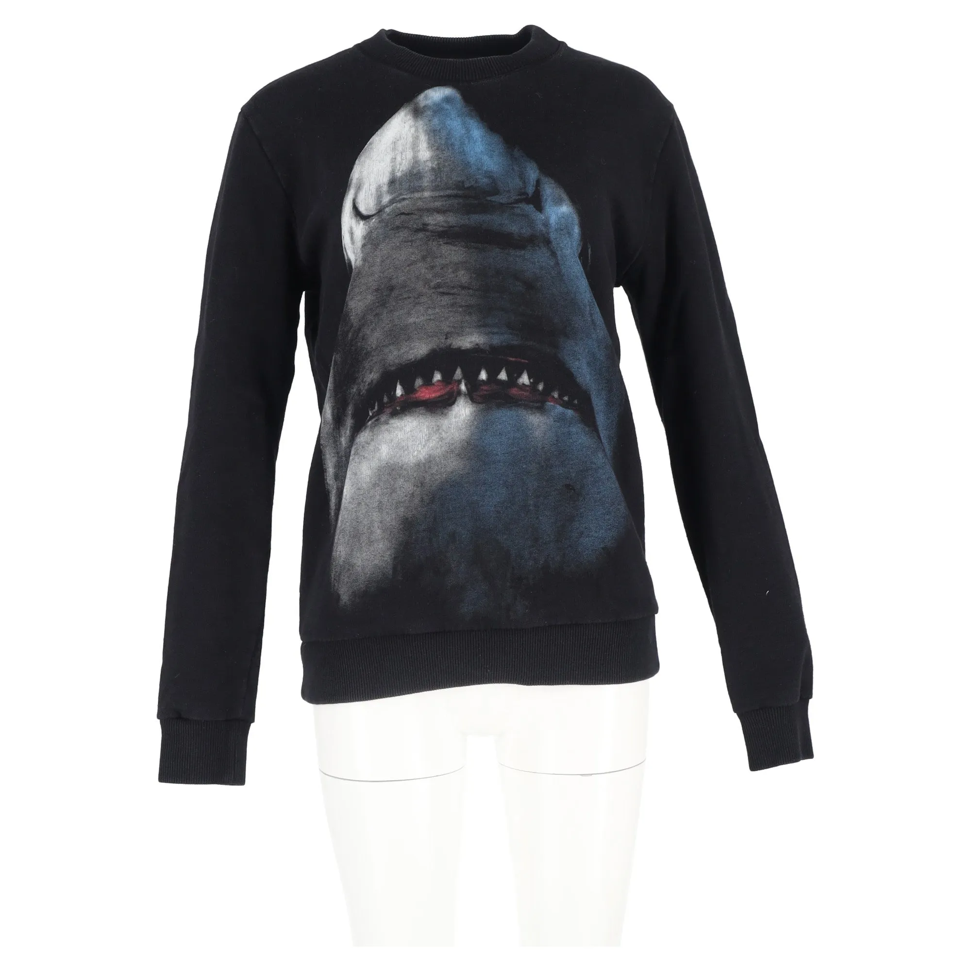 Givenchy Shark Printed Crewneck Sweater in Black Cotton